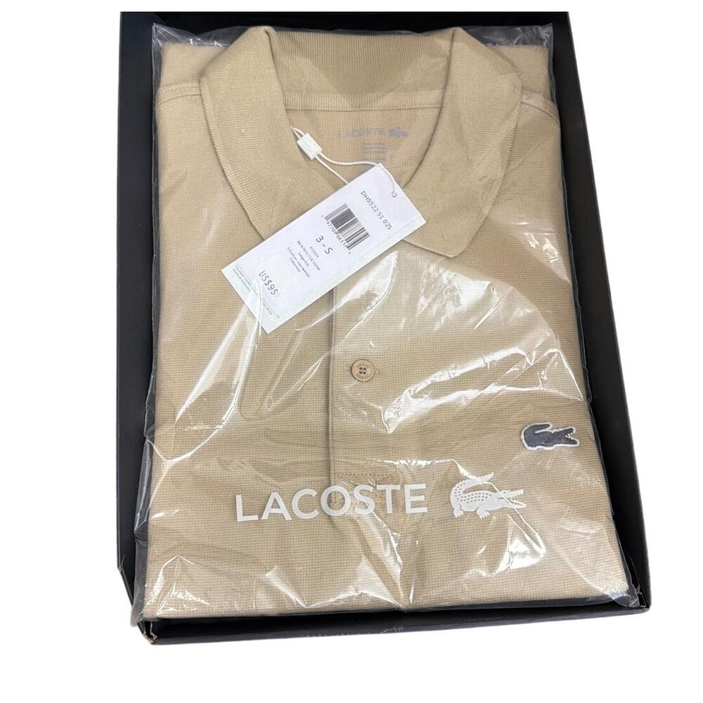Lacoste Men's Regular Fit Cotton Blend Polo Beige Size 3 US Small New